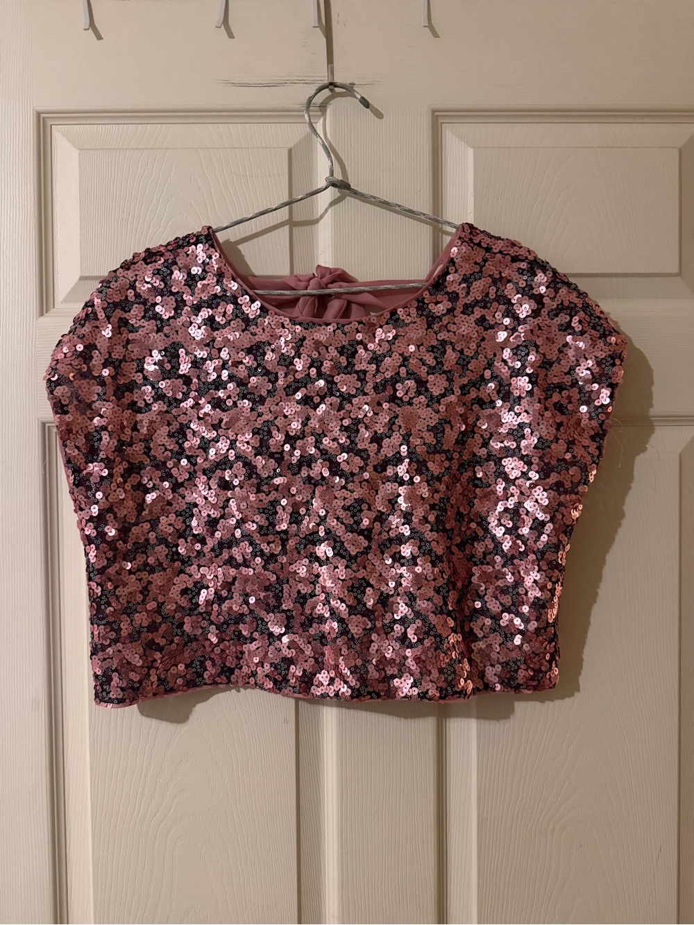 Forever 21  Sequin Crop Top - Pink